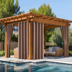 Fade Resistant Outdoor Curtains 2 Panels, Patio Waterproof Drapery Color Fastness Grade 4 Certification, UV