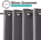 Fade Resistant Outdoor Curtains for Patio W52 x L84 in 2 Panels in Fade Resistant Grey, alternate view 4