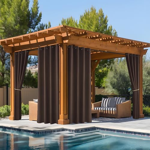 Fade Resistant Outdoor Curtains for Patio Waterproof 2 Panels, UV Protection Grade 4 Lightfastness Fade-Proof &
