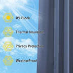 Fade Resistant Patio Curtains Outdoor Waterproof, Fade-Proof Curtains Grade 4 Color Fastness Certified, Thermal, alternate
