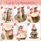 Fairy Birthday Cupcake Stand - 3 Tiered Baby Shower Decorations in Pink Fairy, alternate view 5
