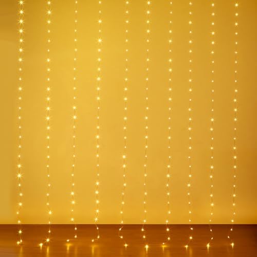 Fairy Curtain Lights 10ft x 10ft, 300 LED Twinkle String Lights
