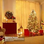 Fairy Curtain Lights 10ft x 10ft, 300 LED Twinkle String Lights, alternate view 2