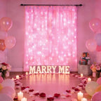 Fairy Curtain Lights Upgraded Tangle-Free Pink USB Plug in 8 Modes String Hanging Lights with Remote for, alternate view 5