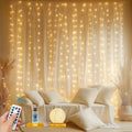 Fairy Curtain Lights Upgraded Tangle-Free Warm White USB Plug in 8 Modes String Hanging Lights with Remote for