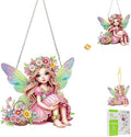 Fairy Diamond Painting Double-Sided Hanging Ornament Set, DIY Irregular Shaped Rhinestone Window Decoration Set