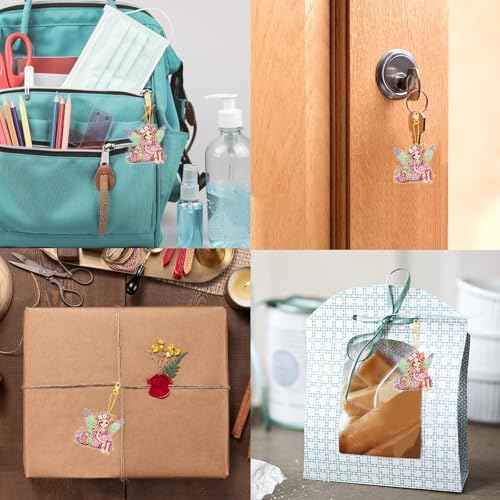 Fairy Diamond Painting Double-Sided Hanging Ornament Set, DIY Irregular Shaped Rhinestone Window Decoration Set, alternate