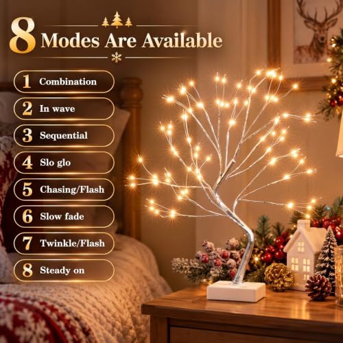 Fairy Light Tree, 108 Led Light up Trees Decor Indoor, 8 Modes Fairy Light Spirit Tree for Christmas, alternate view 5