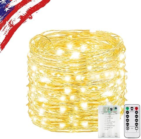 Fairy Lights Battery Operated with Remote 20FT 60LED Twinkle String Lights