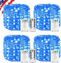 Fairy Lights Battery Operated with Remote,4Pack 80FT 240LED Blue in Blue