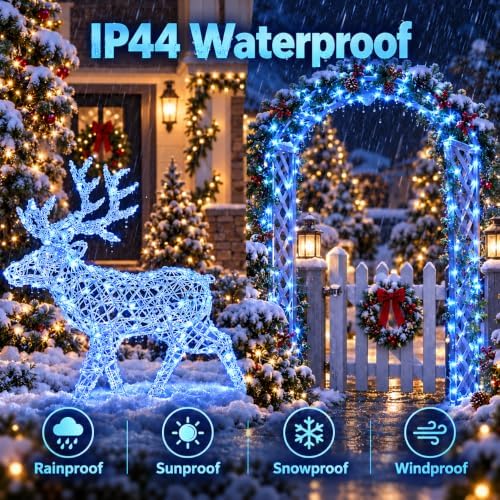 Fairy Lights Battery Operated with Remote,4Pack 80FT 240LED Blue in Blue, alternate view 5