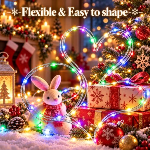 Fairy Lights Battery Operated with Remote, 4Pack 80FT 240LED Multicolor in Multicolor, alternate view 5