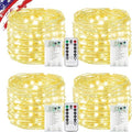 Fairy Lights Battery Operated with Remote, 4Pack 80FT 240LED Warm White in Warm White