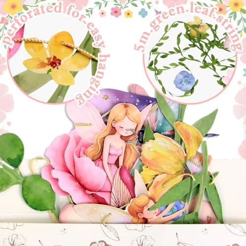 Fairy Party Banner, Fairy First Birthday Party Decorations, Flower Banner, alternate view 3