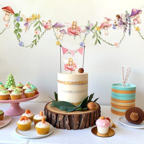 Fairy Party Banner, Fairy First Birthday Party Decorations, Flower Banner, alternate view 5