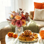 Fake Fall Flowers in Vase, Fall Flower Arrangements, Floral Arrangement, Table Decor, Centerpieces for Tables, alternate view