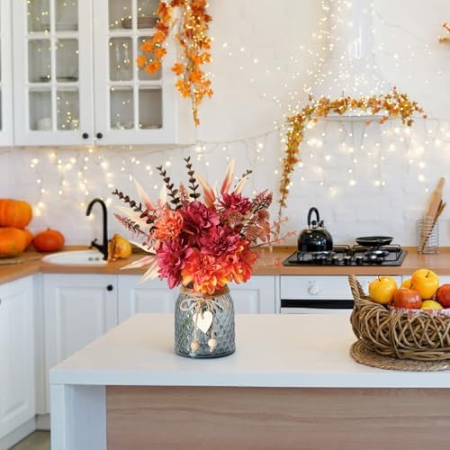 Fake Fall Flowers in Vase, Fall Flowers for Fall Decor, alternate view 3