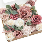 Fake Flowers Box, Cinnamon Rose & Ivory Grand Combo in Pk-cinnamon Rose & Ivory