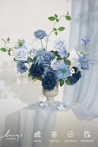 Fake Flowers Box, Dusty Blue & Ivory & Sage Grand Combo in Blu-dusty Blue & Ivory & Sage, alternate view 2