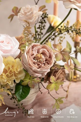 Fake Flowers Box, Dusty Rose & Sand Beige Deluxe Combo in Pk-dusty Rose & Sand Beige, alternate view 3