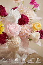 Fake Flowers Box, Faux Artificial Greenery Stems Foam Dahlia Gardenia Roses Silk Hydrangea Ranunculus Fabic, alternate view 3