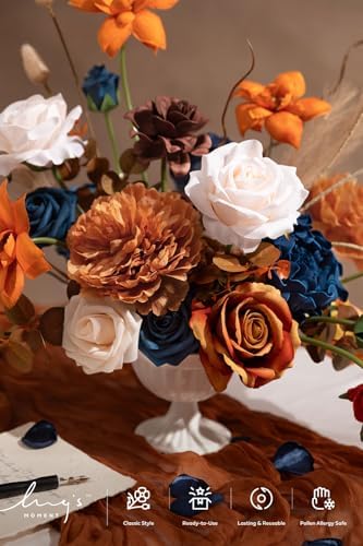 Fake Flowers Box, Faux Artificial Greenery Stems Foam Roses Gardenia Peony Silk Eucalyptus Pampas Fabic Flower, alternate