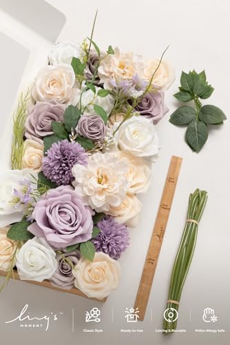Fake Flowers Box, Lavender & Cream Deluxe Combo in Prpl-lavender & Cream, alternate view 5
