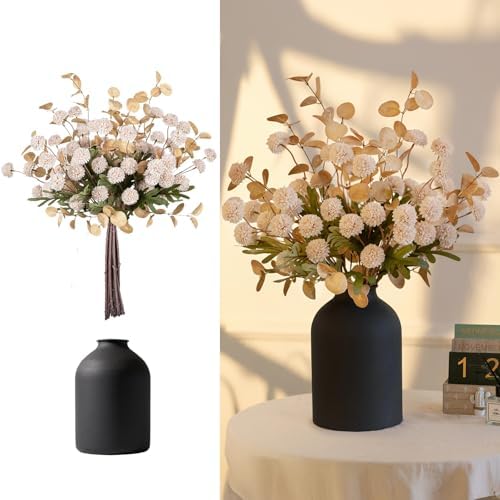 Fake Flowers Centerpieces for Tables, Beige Mums for Dining Room