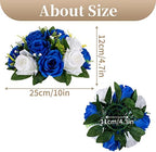 Fake Flowers for Wedding Centerpiece, Kissing Ball, Navy Blue, 6Pcs in White/Gold/Grey, alternate view 3