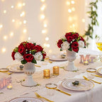 Fake Flowers for Wedding Centerpiece, Silk Kissing Ball, Red, 2Pcs in White/Gold/Grey, alternate view 2