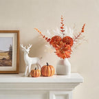 Fake Flowers in Ceramic Vase, 12.5" Coffee Table Centerpieces in Fall Color, alternate view 5