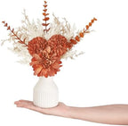 Fake Flowers in Ceramic Vase, 12.5" Coffee Table Centerpieces in Fall Color, alternate view 6