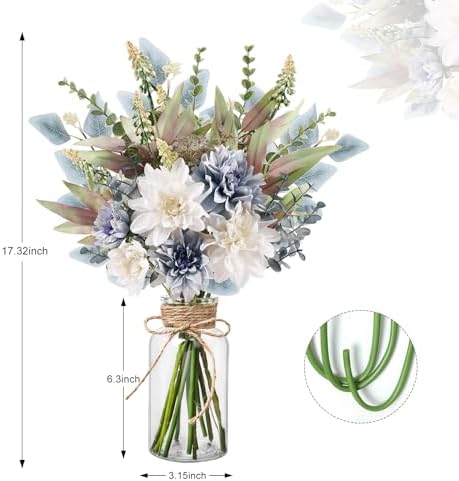 Fake Flowers in Vase Artificial Flowers Coffee Table Decor, Faux Flowers in Vase, Flower Arrangements Artificial, alternate