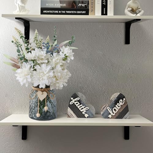 Fake Flowers in Vase, White Artificial Flowers Centerpieces for Tables, Fake Plant and Faux Flowers for Vase, alternate view