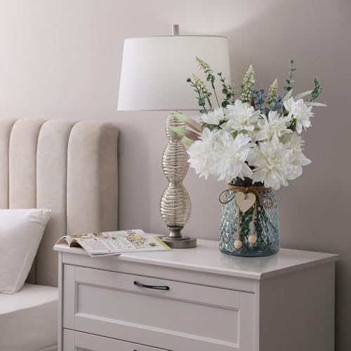 Fake Flowers in Vase, White Artificial Flowers Centerpieces for Tables, Fake Plant and Faux Flowers for Vase, alternate view