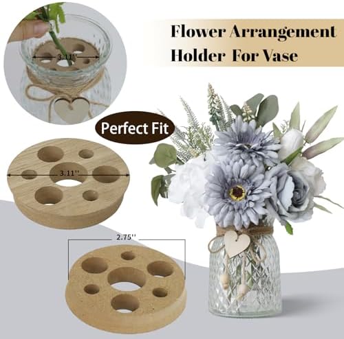 Fake Flowers in Vase with a Flower Arrangement, Silk Artificial Flowers in Vase, Dining Table Centerpiece Decor, alternate