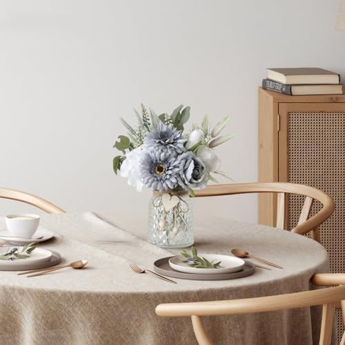 Fake Flowers in Vase with a Flower Arrangement, Silk Artificial Flowers in Vase, Dining Table Centerpiece Decor, alternate