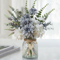 Fake Flowers with Vase, Silk Dahlia Flowers, Artificial Flowers in Vase, Centerpiece Table Decorations, Flower