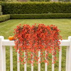 Fake Hanging Plant 3Pcs Artificial Autumn Flowers for Outdoors, alternate view 4