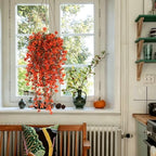 Fake Hanging Plant 3Pcs Artificial Autumn Flowers for Outdoors, alternate view 5