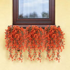 Fake Hanging Plant 3Pcs Artificial Autumn Flowers for Outdoors, alternate view 6
