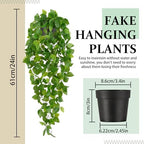 Fake Hanging Plants, 2Pcs Artificial Potted Plant Pothos, alternate view 3