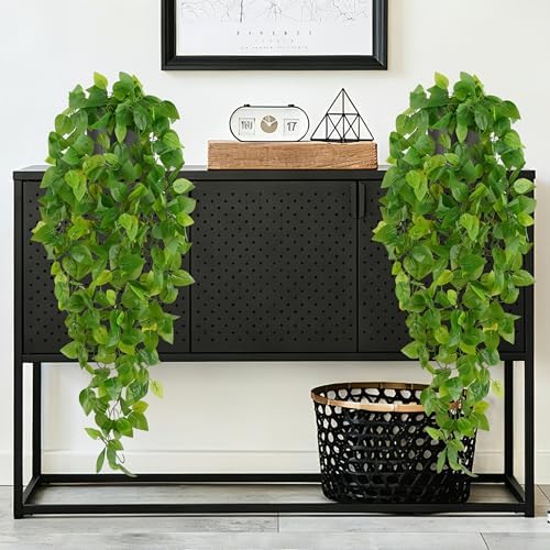 Fake Hanging Plants, 2Pcs Artificial Potted Plant Pothos, alternate view 6
