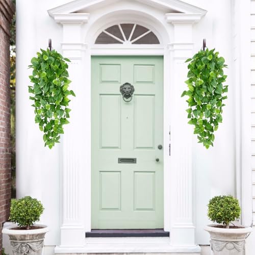 Fake Hanging Plants, 8Pcs Faux Ivy Pothos Vines Greenery, alternate view 7
