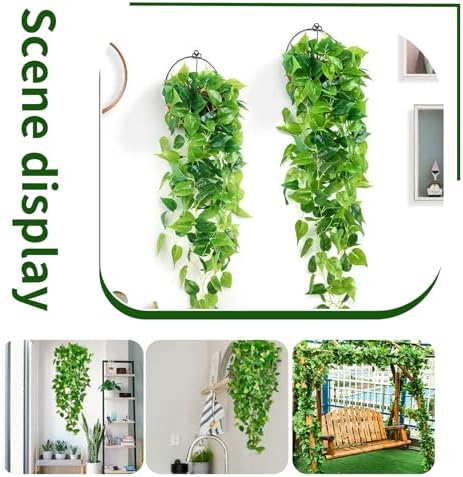 Fake Hanging Plants Vines(3pcs)for Room Decor, Artificial Ivy Greenery Garlands for Home Bedroom Living, alternate view 7