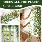 Fake Ivy Vines for Room Decor 12pcs Fake Ivy Greenery Garland Wall Decor (Pothos), alternate view 7
