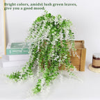 Fake Monkey Plants Hanging Eucalyptus Vine Faux White Hanging Plant, alternate view 5