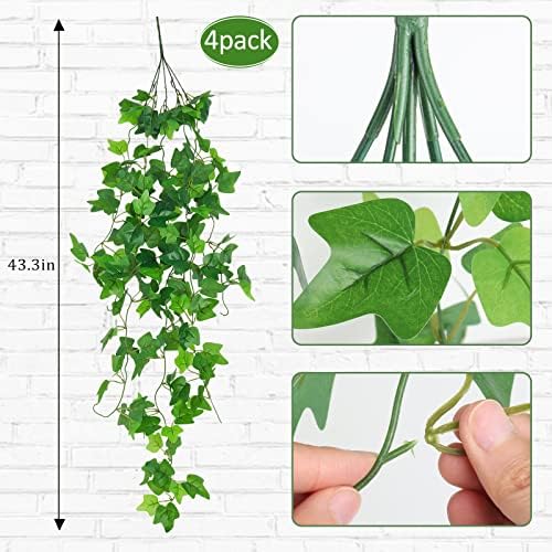 Fake Vines Artificial Hanging Ivy Vines Plants for Room Decor 4Pcs, alternate view 3