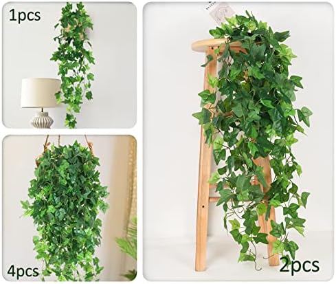 Fake Vines Artificial Hanging Ivy Vines Plants for Room Decor 4Pcs, alternate view 4
