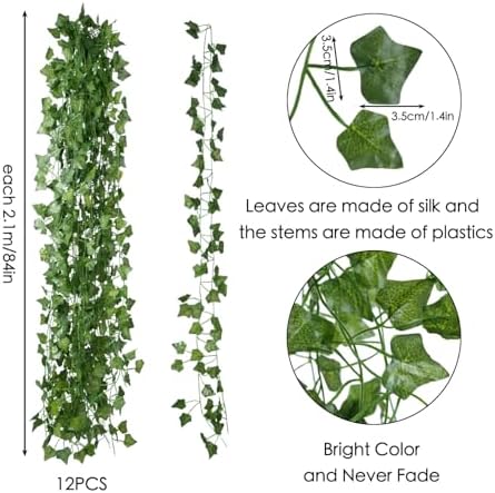 Fake Vines for Room Decor(24Pack168Ft) Aesthetic Artificial Plant Ivy Leaves Hanging Greenery Garlands for Home, alternate